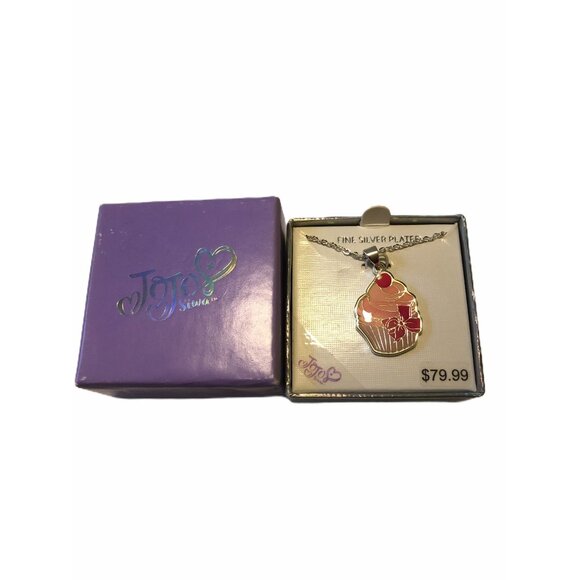 Jojo Siwa Cupcake Pendant Necklace 18" Chain Fine Silver Plated With Box Girls - Picture 1 of 4